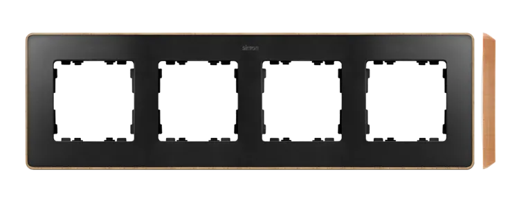 4-fach Rahmen Detail select-Grafit Holz / Basis Holz Simon 82 Detail