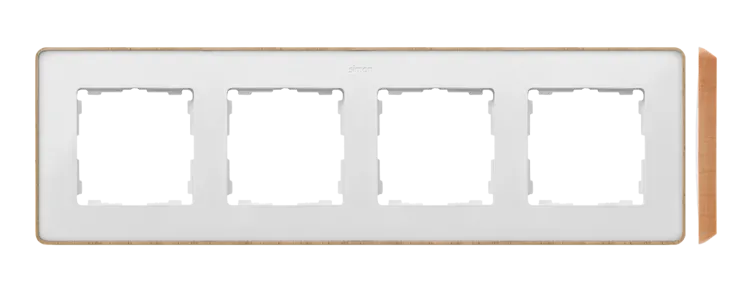 4-fach Rahmen Detail select-Holz weiß / Basis Holz Simon 82 Detail