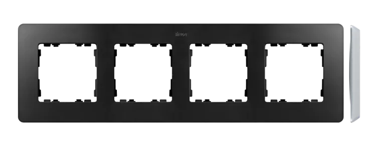 4-fach Rahmen Detail select-metal Graphit / Aluminium Basis Simon 82 Detail