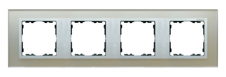 4-fach Rahmen Glas - Silber / Zwischenrahmen Aluminium matt Simon 82 Nature