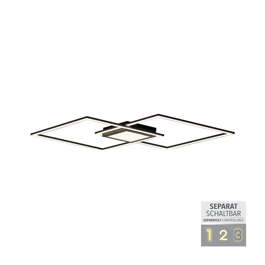 ASMIN LED 50W 3000K 5600lm Deckenleuchte schwarz LeuchtenDirekt 14695-18 Zuma Line