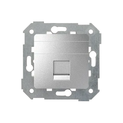 Abdeckung 1x Netzwerkdose RJ45 flach mit Jalousie Aluminium Simon 82