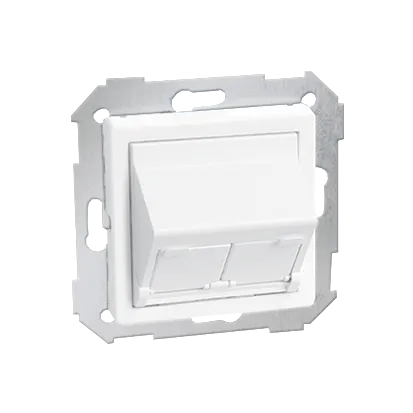 Abdeckung für 2x RJ45 Dosen schräg weiß Simon 82