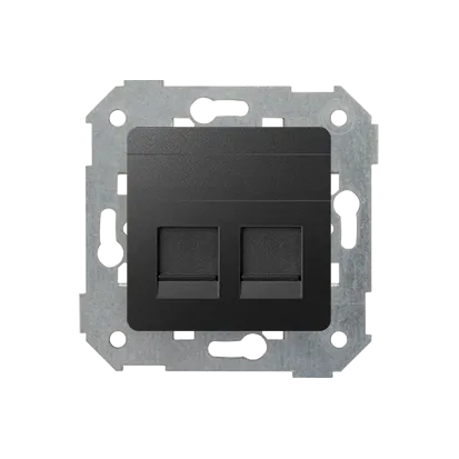 Abdeckung für 2x RJ45 Steckdosen Graphit Simon 82