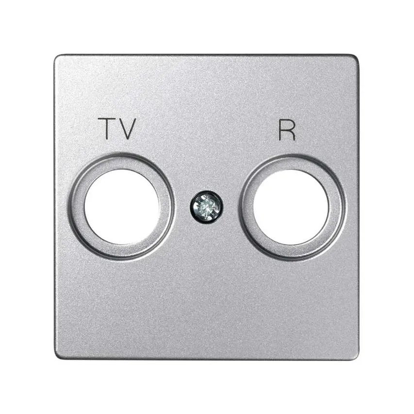 Abdeckung für Steckdose R-TV  aluminium Kontakt Simon 82 82053-93