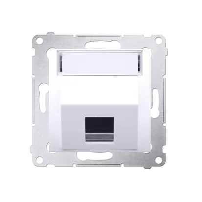 Abdeckung für Telefon- und Datensteckdose (Modul) 1fach weiß glänzend DKP1S.01/11