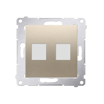 Abdeckung für Telefon- und Datensteckdose (Modul) 2fach auf Keystone gold matt DKP2.01/44