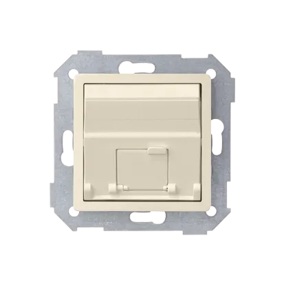 Abdeckung für UAE- Dose RJ45 1fach beige schräg Kontakt Simon 82 82578-31