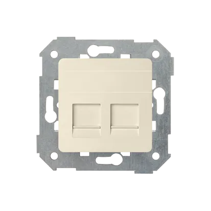 Abdeckung für UAE- Dose RJ45 2fach beige matt Kontakt Simon 82 82006-31