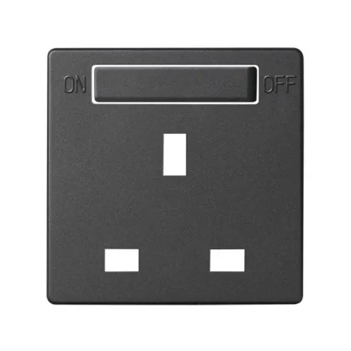 Abdeckung für die Steckdose im britischen Standard mit Graphit-Schalter Simon 82
