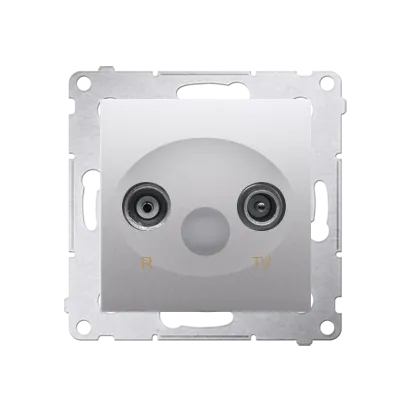 Antennendose R-TV Durchgangsdose 10dB silber matt Simon 54 Premium Kontakt Simon DAP10.01/43