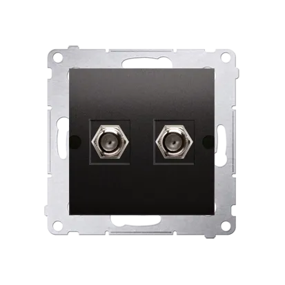 Antennensteckdose Enddose Modul-Einsätze "F" 2-fach anthrazit Kontakt Simon 54 Premium DASF2.01/48