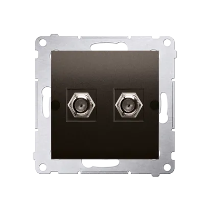 Antennensteckdose Enddose Modul-Einsätze "F" 2-fach braun matt Kontakt Simon 54 Premium DASF2.01/46