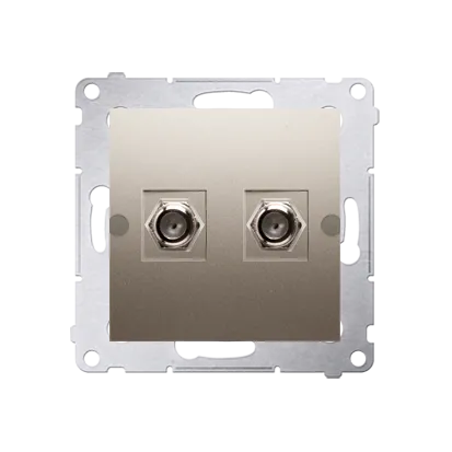 Antennensteckdose Enddose Modul-Einsätze "F" 2-fach gold matt Kontakt Simon 54 Premium DASF2.01/44