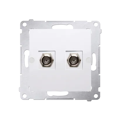 Antennensteckdose Enddose Modul-Einsätze "F" 2fach weiß Kontakt Simon 54 Premium DASF2.01/11