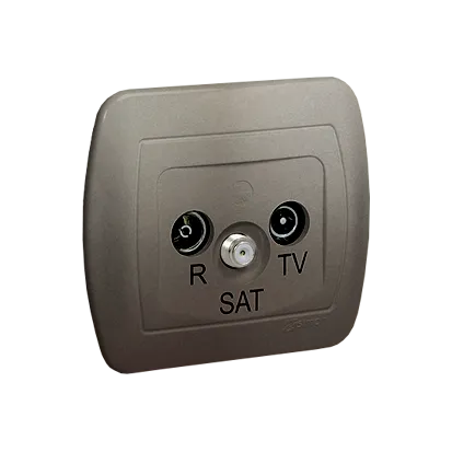 Antennensteckdose Enddose R-TV-SAT Satin met. Kontakt Simon 82 AAS/29
