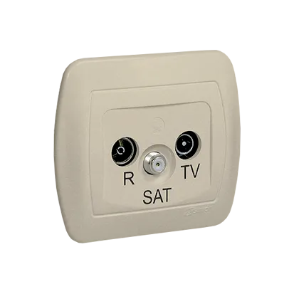 Antennensteckdose Enddose R-TV-SAT beige Kontakt Simon 82 AAS/12
