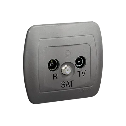 Antennensteckdose Enddose R-TV-SAT silber met. Kontakt Simon 82 AAS/26