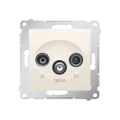 Antennensteckdose R-TV-DATA 10dB cremeweiß matt Simon 54 Premium Kontakt Simon DAD.01/41