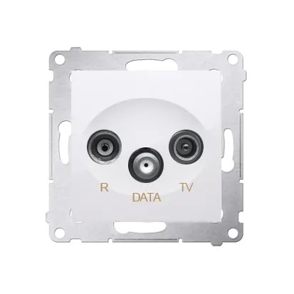 Antennensteckdose R-TV-DATA 10dB weiß glänzend Simon 54 Premium Kontakt Simon DAD.01/11