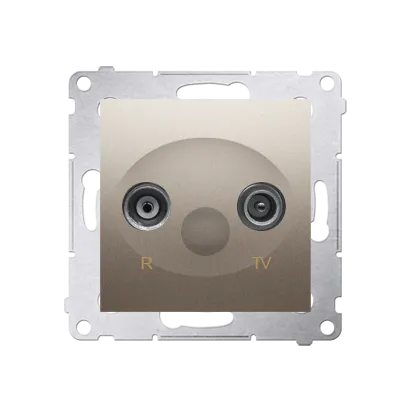 Antennensteckdose R-TV  Durchgangsdose 10dB gold matt Simon 54 Premium Kontakt Simon DAP10.01/44