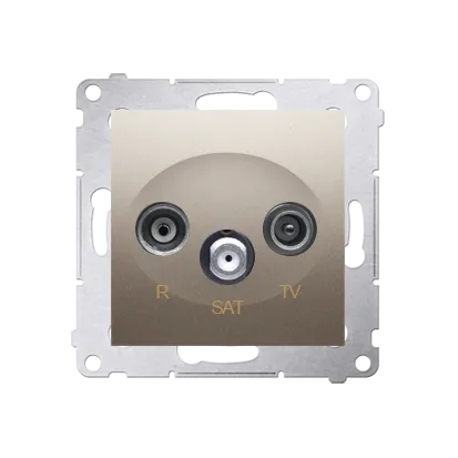 Antennensteckdose R-TV-SAT Durchgangsdose gold matt Simon 54 Premium Kontakt Simon DASP.01/44