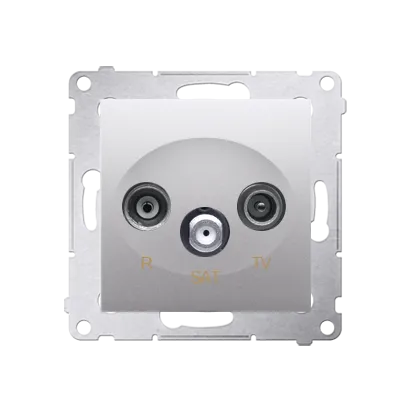 Antennensteckdose R-TV-SAT Durchgangsdose silber matt Simon 54 Premium Kontakt Simon DASP.01/43