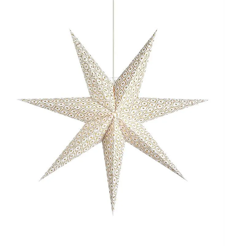 BAROQUE Stern-Pendelleuchte E14 45cm weiß