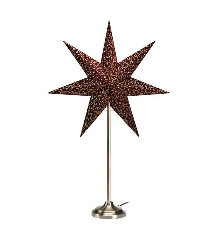 BAROQUE Stern Schreibtischlampe E14 bordeaux antik