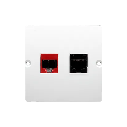 Computerdose RJ45 Kat.5e weiß + Telefondose RJ12 Kontakt Simon BM5T.02/11