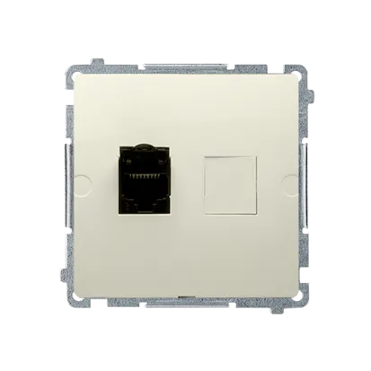 Computerdose RJ45 geschirmt 1fach Kat.6 mit Anti-Staub-Schutz beige Kontakt Simon BM61E.01/12