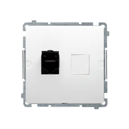 Computerdose RJ45 geschirmt 1fach Kat.6 mit Anti-Staub-Schutz weiß Kontakt Simon BM61E.01/11