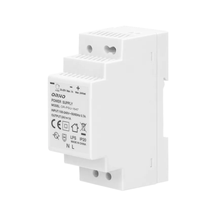 DIN-Schienen-Netzteil 24VDC, 1A, 24W, Breite 2 Module