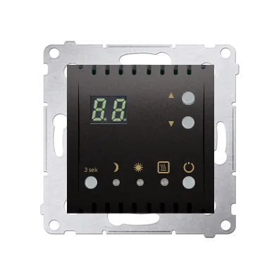 Digitaler Thermostat mit Außentemperatursenor anthrazit 16A Kontakt Simon DTRNW.01/48