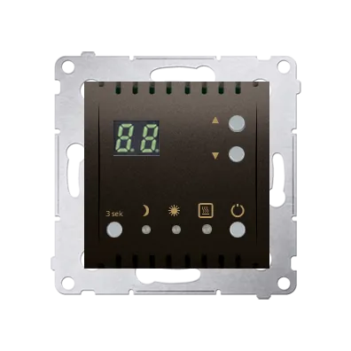 Digitaler Thermostat mit Außentemperatursenor braun matt 16A Kontakt Simon DTRNW.01/46