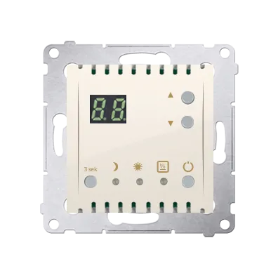 Digitaler Thermostat mit Außentemperatursenor cremeweiß 16A Kontakt Simon DTRNW.01/41