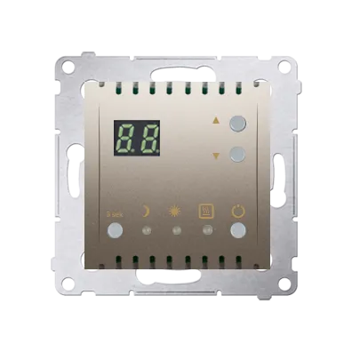 Digitaler Thermostat mit Außentemperatursenor gold matt 16A Kontakt Simon DTRNW.01/44