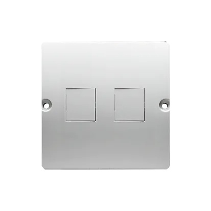 Doppel Abdeckung für Telefon und Datendose auf Keystone flach weiß glänzend Kontakt Simon BMGK1P/11