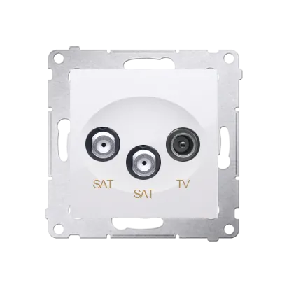 Doppel- Antennensteckdose SAT-SAT-RTV 1dB Simon 54 Premium Kontakt Simon DASK2.01/11