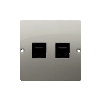 Doppel-IT-Dose RJ45 Kategorie 5e (Modul) satin met. Kontakt Simon BMF52.02/29