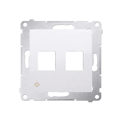 Doppel Keystone flache Abdeckung für IT- / Telefondosen antibakteriell weiß DKP2.01/AB11