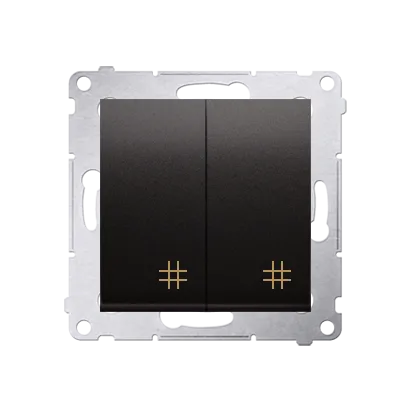 Doppel- Kreuzschalter (Modul) mit Aufdruck Anthrazit Kontakt Simon 54 Premium DW7/2.01/48