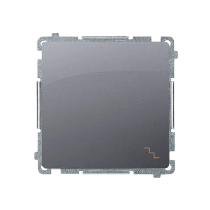 Doppel Treppenschalter 10AX 250V mit Aufdruck silber matt. Kontakt Simon BMW6/2.01/43