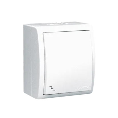 Doppel- Treppentaster/ schließer 2fach mit Aufdruck Treppe und Beleuchtung IP54 10AX weiß AQW6L/11