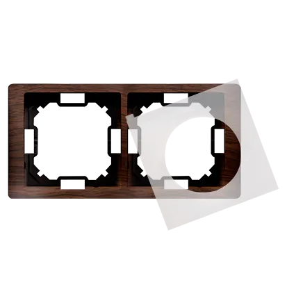 Doppelrahmen IP44 mit Dichtungsset eiche Farbe Kontakt Simon BMRC2B/051