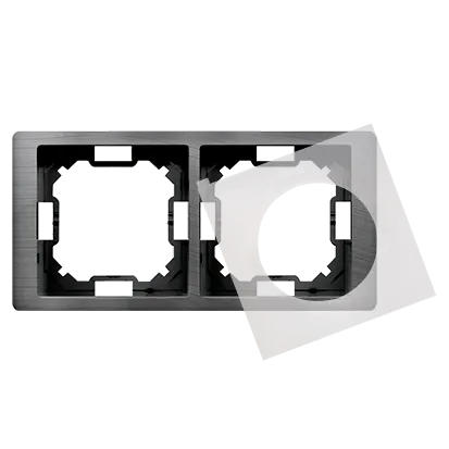 Doppelrahmen IP44 mit Dichtungsset titan Farbe Kontakt Simon BMRC2B/052