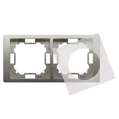 Doppelrahmen Neos IP44 mit Dichtungsset satin met. Kontakt Simon BMRC2B/29