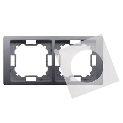Doppelrahmen Neos IP44 mit Dichtungsset silber matt Kontakt Simon BMRC2B/43