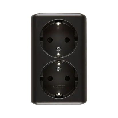 Doppelsteckdose SCHUKO Aufputz und anthrazit matt Kontakt Simon 54 Premium EGSZ2SNZ/48