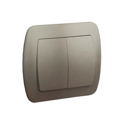 Doppeltaster/ Schließer 2fach 10AX Satin met. nicht beleuchtet Kontakt Simon AW5/29